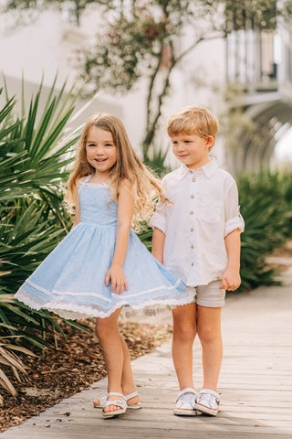 Sky Breeze Eyelet Dress and Bloomer Set