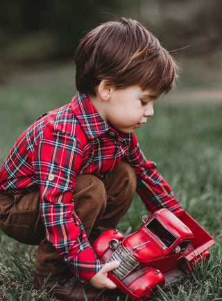 Christmas Tartan Button-Up Shirt