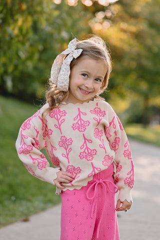 Pink Blossom Knit Sweater