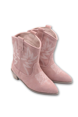 Dusty Pink Suede Boots