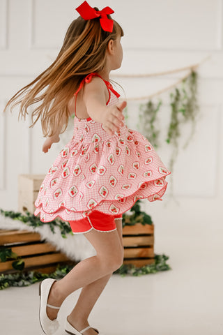 Strawberry Shortcake Scallop Tunic Set