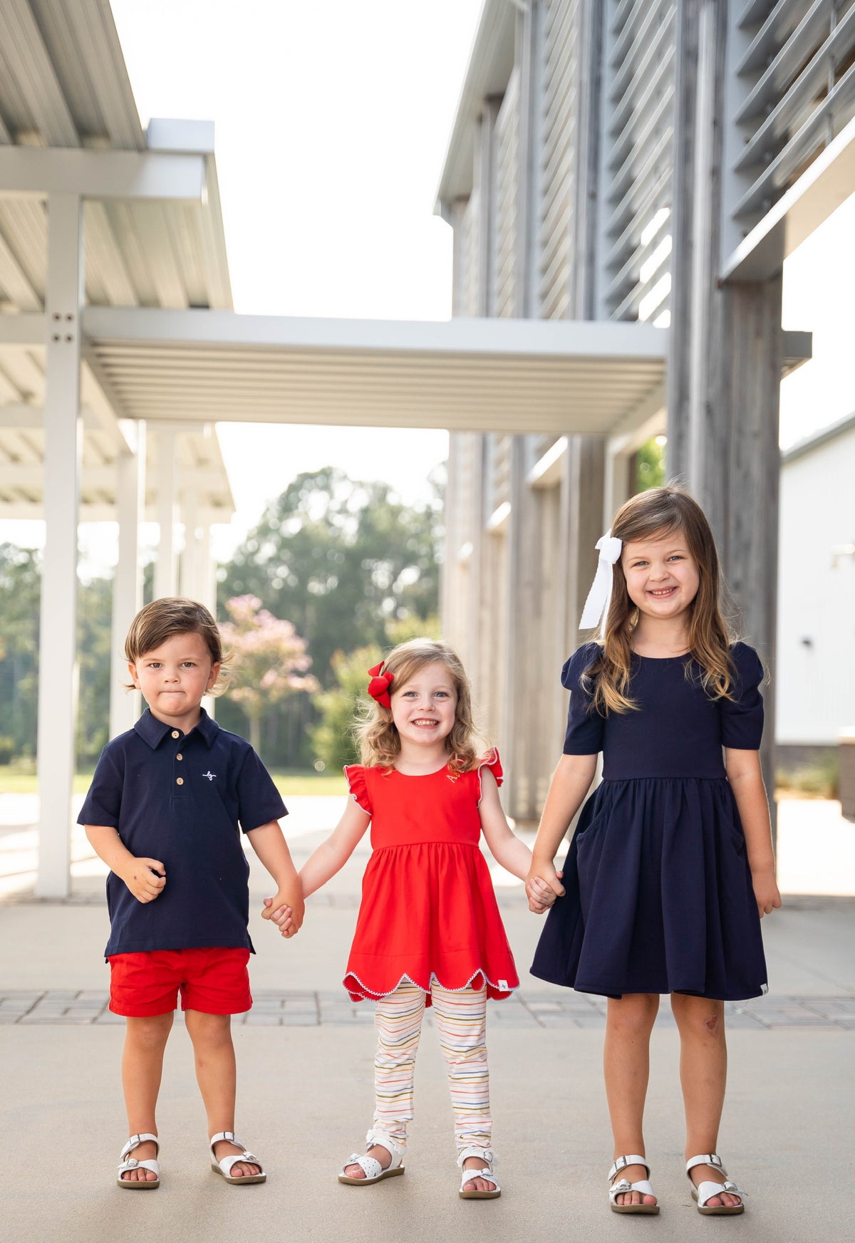 Red ABC Scallop Tunic Set