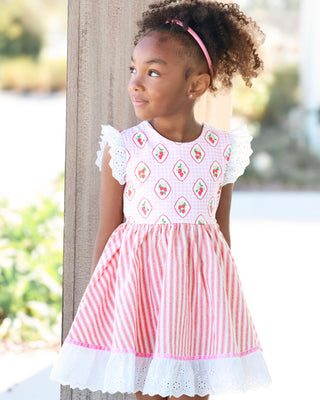 Strawberry Stripe Dress and Bloomer Set