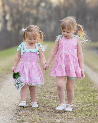 Candyland Floral Smocked Tunic Set