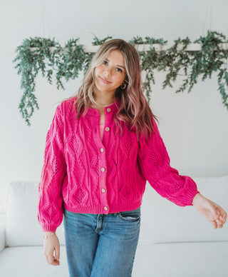 Women's Fuchsia Cardigan