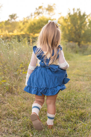 Vintage Blue Romper/Pinafore