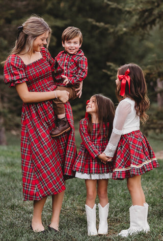 Christmas Tartan Button-Up Shirt