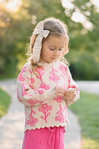 Pink Blossom Knit Sweater