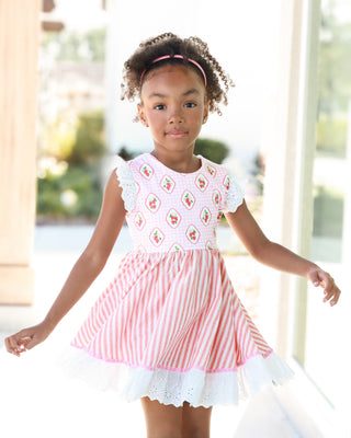 Strawberry Stripe Dress and Bloomer Set