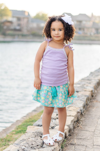 Purple Pointelle Tank Top