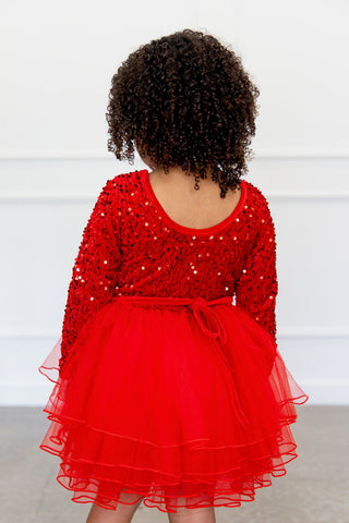 Sparkle in Red Dress and Bloomer Set