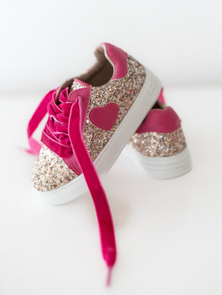 Fuchsia Glitter Sneakers