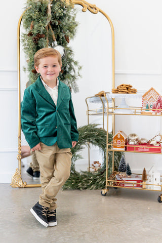 Evergreen Velvet Jacket and Bow Tie Set