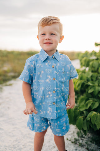 Waves Shirt and Shorts Set