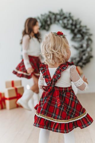 Christmas Tartan Skirted Romper/Pinafore