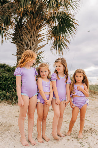 Purple Dot High Waisted Bikini