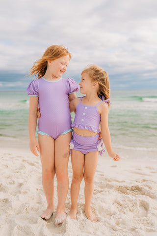 Purple Dot High Waisted Bikini