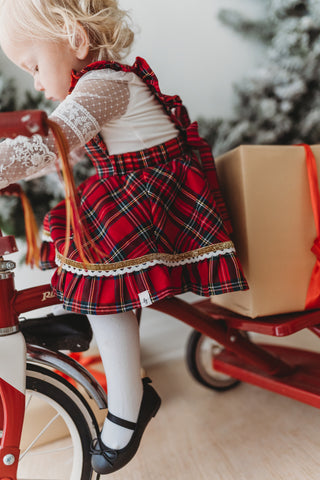 Christmas Tartan Skirted Romper/Pinafore