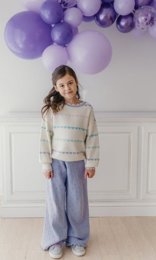 Knit Wide Leg Pant ~ Lilac