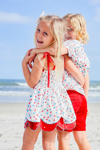 Bomb Pop Scallop Tunic Set