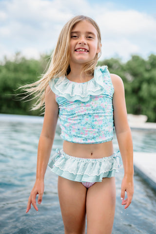 Summertime Blues Lacey Tankini