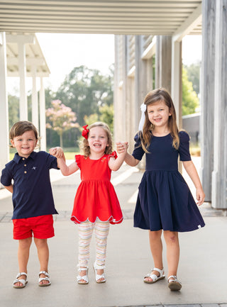 Navy Dress & Bloomer Set