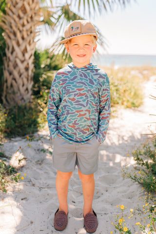 Kid's Coastal Camo Bamboo Hoodie