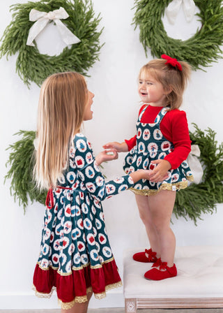 Holiday Joy Velvet Dress and Bloomer Set (*Size up*)