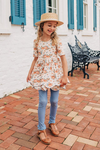 Pumpkin Party Scallop Tunic Set