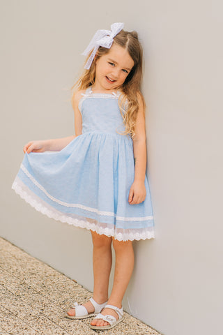 Sky Breeze Eyelet Dress and Bloomer Set