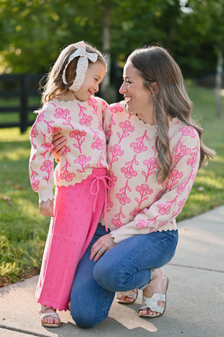 Pink Blossom Knit Sweater