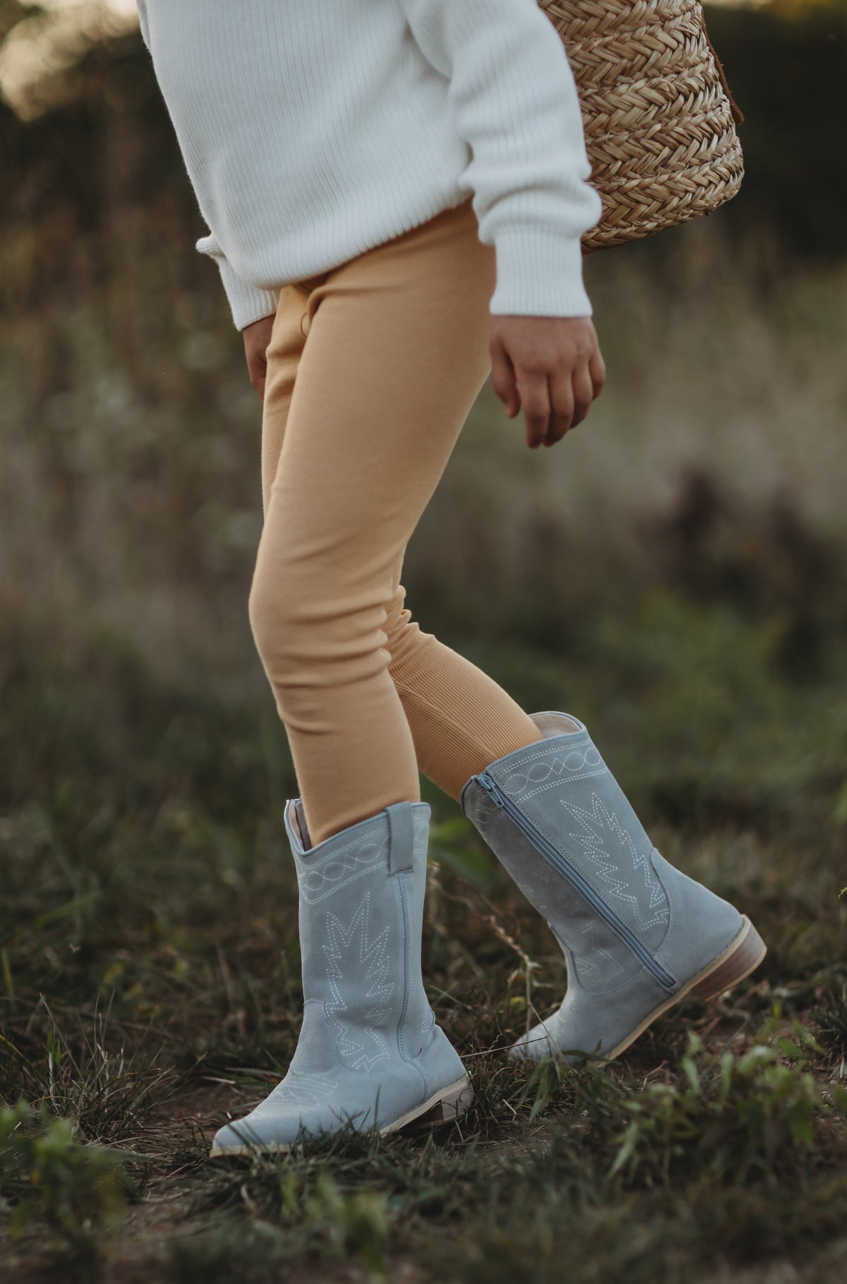 Light Blue Suede Boots