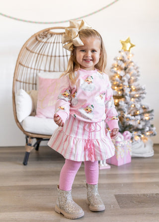 Pink Retro Santa Sweatshirt Set