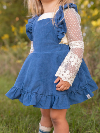 Vintage Blue Romper/Pinafore