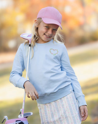 Girls Blue Heart Sweatshirt