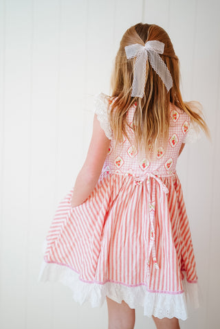 Strawberry Stripe Dress and Bloomer Set