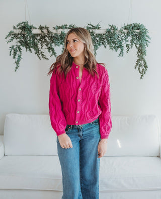 Women's Fuchsia Cardigan