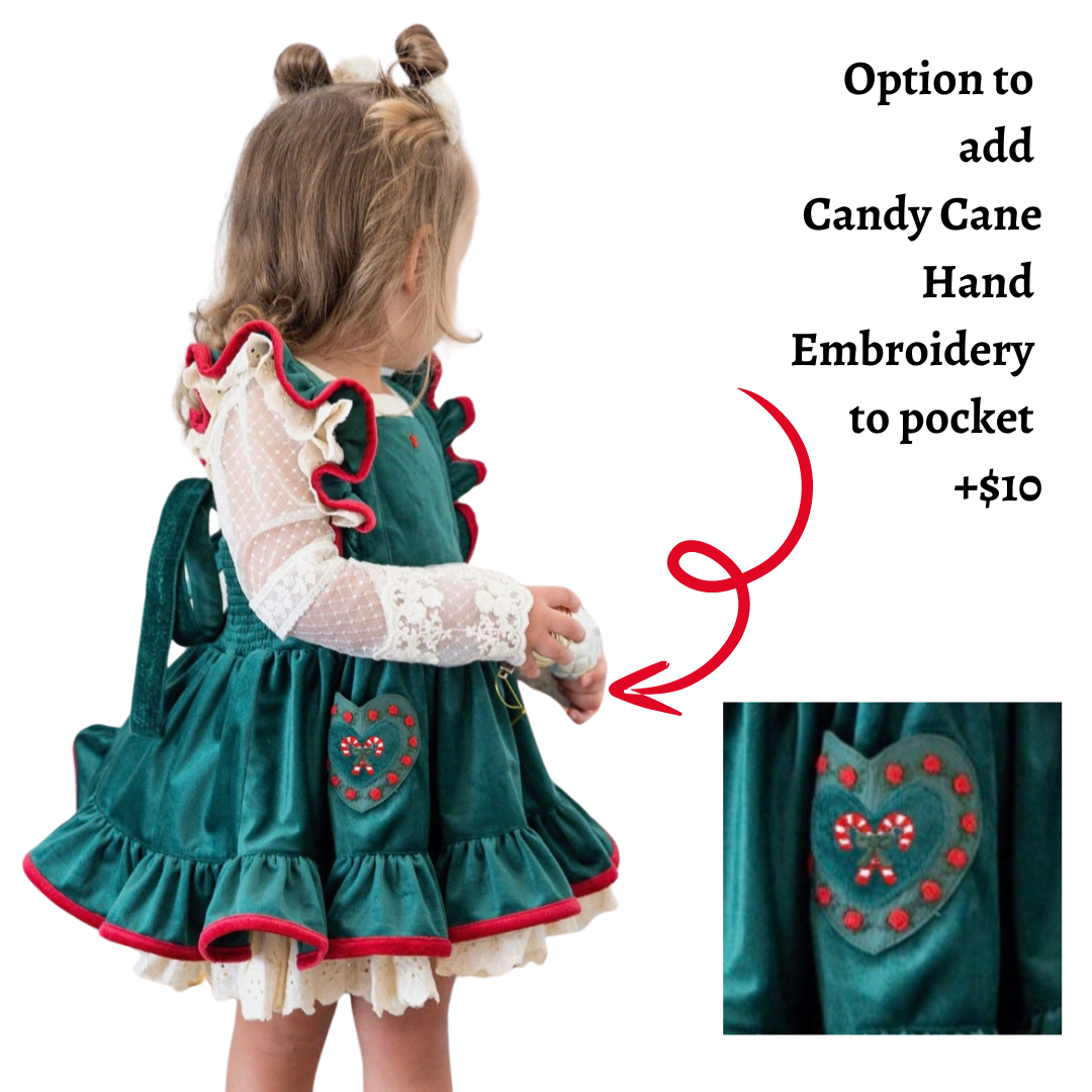 *PREORDER* Evergreen Velvet Pinafore